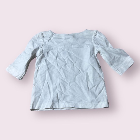 NWT Baby Janie And Jack Girl In Sunglasses White 3/4 Sleeve Top Gold Accents - Picture 2 of 8